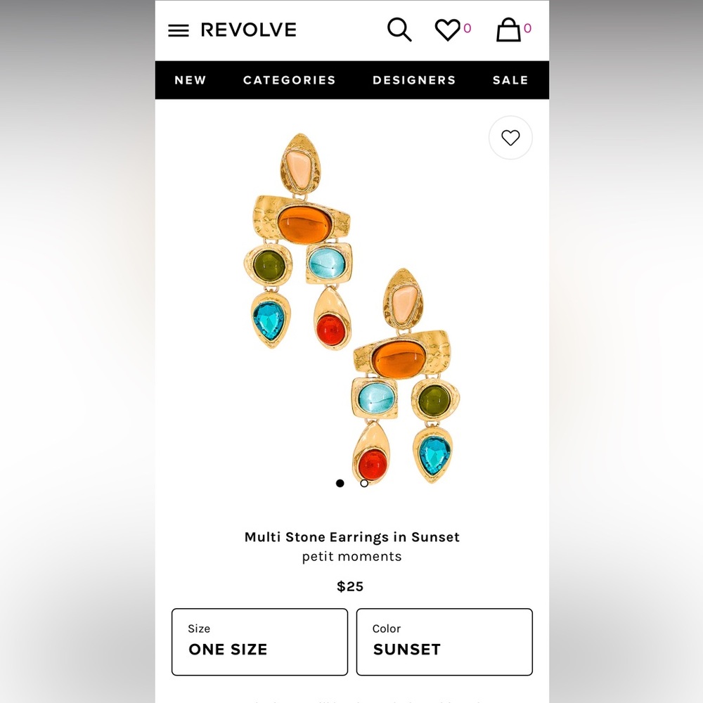Petit Moments Multi Stone Earrings in Sunset. From Revolve.